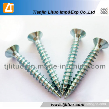 Screw, Competitive Price, White Zinc Plated Chipboard Screw